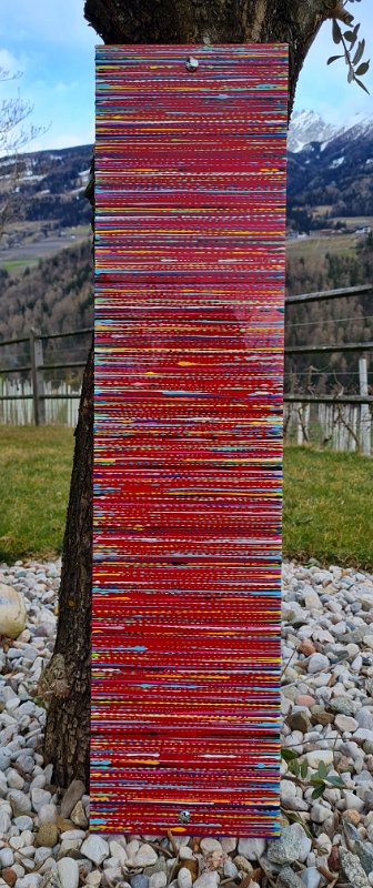 Coloured lines 3 2021, 80x19,5, Lack auf Plexiglas, € 550 SOLD 